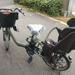 地域限定送料無料　パナソニック　ギュットアニーズ　三人乗り　16AH　20インチ　緑系　ビッケ　パスバビー　神戸市　電動自転車