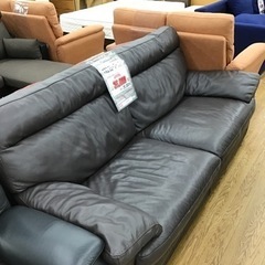 KM-14【ご来店頂ける方限定】本革　2.5シーターソファ　ブラウン