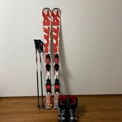 スキー3点セットATOMIC板、ストック、靴＋収納バック