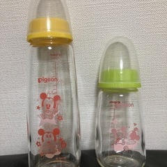 【貴重】ガラス哺乳瓶Pigeonディズニー