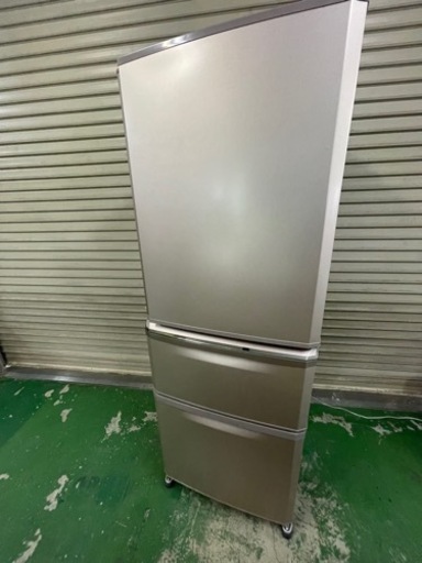 三菱　3ドア　ノンフロン　冷凍冷蔵庫　335L  ピンク系　2017年製
