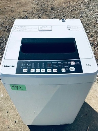 ①✨2018年製✨992番 Hisense✨全自動電気洗濯機✨ HW-T55C‼️