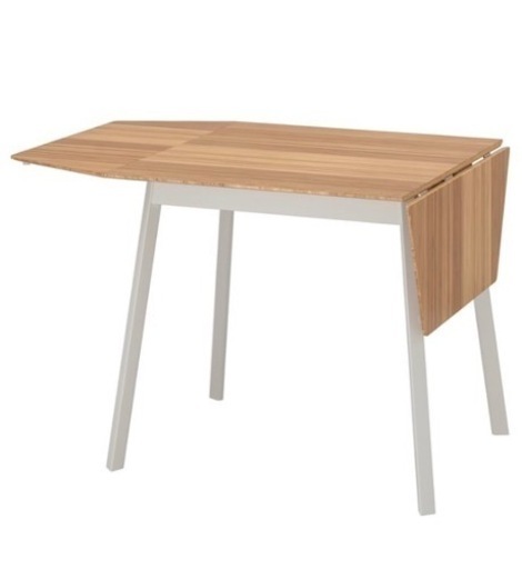 IKEA ドロップリーフテーブル　竹　椅子