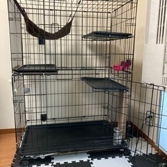 【中古】猫ケージ　3段　91cm*56cm*130cm おまけ付き