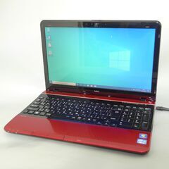 新品爆速SSD Blu-ray レッド ノートパソコン 15.6型 NEC PC-LS550HS1KR 