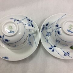 箱付き│未使用品│ロイヤルコペンハーゲン│ペアカップソーサー│ブルーパルメラ