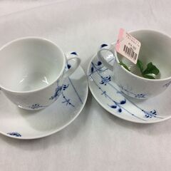 箱付き│未使用品│ロイヤルコペンハーゲン│ペアカップソーサー│ブルーパルメラ