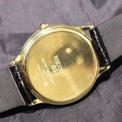 【苫小牧Banana】美品 GS グランドセイコー SBGS002 18KT 金無垢 9581-7000 QZ腕時計 電池交換済み/クロコベルト/研磨済み 現品限り♪