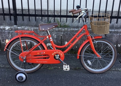 ＜整備・美品＞可愛いブリヂストン・ハッチ 18インチ・女の子用・自転車 補助輪付き・不要自転車無料引取りあり