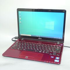新品SSD レッド 中古美品 ノートPC SH54/E 4GB RW 無線 新品SSD 日本製 レッド 中古美品 ノートパソコン 13.3型 富士通