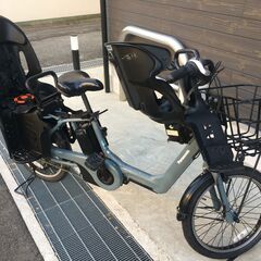 地域限定送料無料　パナソニック　ギュットアニーズ　三人乗り　20AH　子供乗せ　スゥープグレー　ビッケ　パスバビー　神戸市　電動自転車