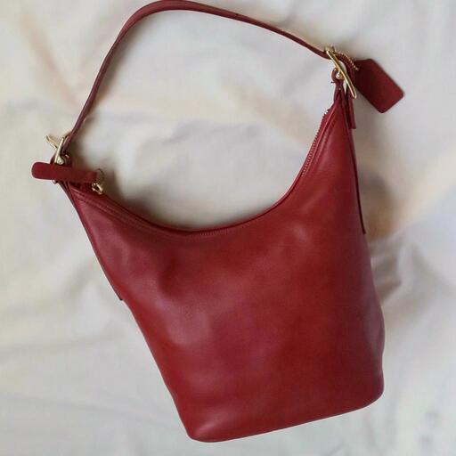 OLD COACH オールドコーチ ショルダーバケツ型赤 オールドコーチ ショルダーバッグ 赤 バケツ型 COACH /レザー バッグ