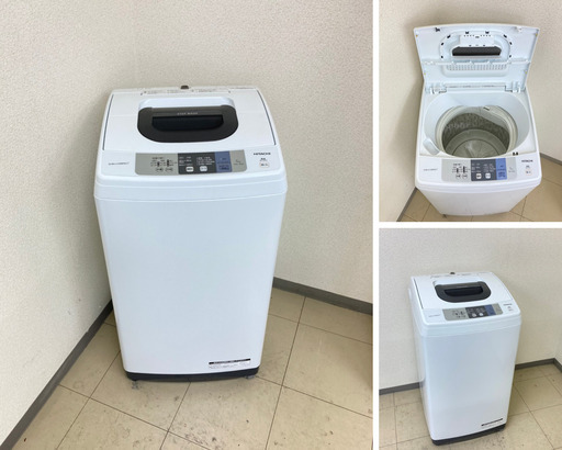 【地域限定送料無料】中古家電2点セット IRISOHYAMA冷蔵庫162L+HITACHI洗濯機5kg