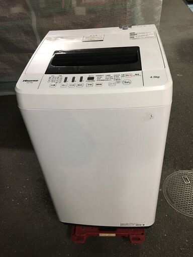 ☆中古 激安！！￥9,000！！Hisense　4.5kg洗濯機　家電　2018年製　HW-T45A型　【BBM014】