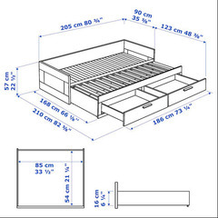 IKEA デイベッド BRIMNES 【生産終了品】マットレス付き
