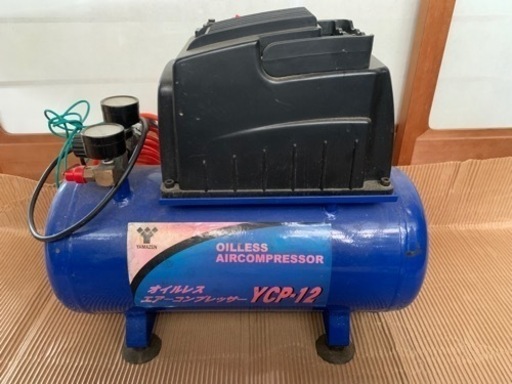 エアーコンプレッサー 100V オイルレス YAMAZEN 山善 ナカトミ YCP-12 12Lタンク 50/60Hz 小型 DIY ミニコンプレッサー