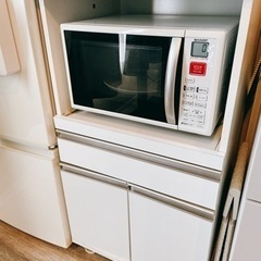 【ネット決済】食器棚/レンジ台/キッチン間仕切り収納 可動棚 （白）