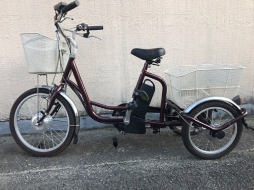 3輪電動自転車　20インチ　ノーパンクタイヤ　転けない自転車