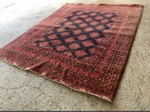最初の 257×206cm アフガニスタン産 絨毯 ラグ アンティーク