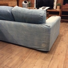 中古品 JOURNAL STANDARD ダメージデニム3Pソファ