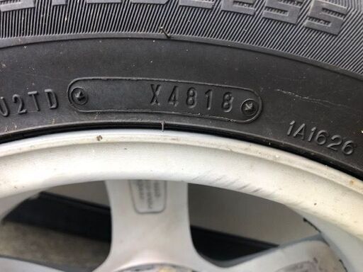 中古品 バリ山 5穴アルミホイールセット4本 175/ 80Rー15 