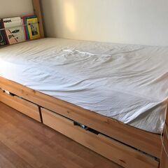 【ネット決済】【先着】無印良品 木製シングルベッド(ベッド下の収...