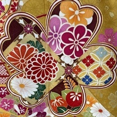 振袖 美品 名品 かわいい 桜 手毬 金糸 金彩 黄土色 袷