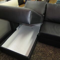 R205 NITORI 跳ね上げ カウチソファベッド、幅215cm 美品