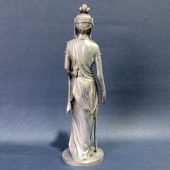 人間国宝 高村光雲 原型 銀製観音像 桐箱付 銀900/銘刻印あり 全高38cm