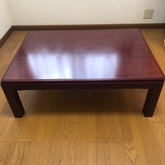 ローテーブル　木製　赤茶色