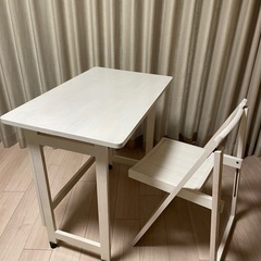 【ネット決済】折りたたみテーブル&チェアーセット(白)