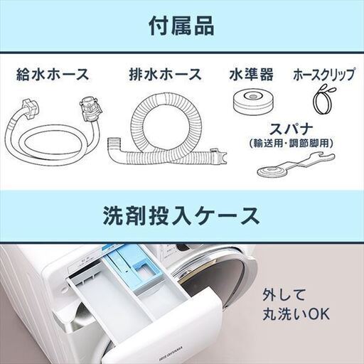 【1月10日購入・新品未使用】ドラム式洗濯機 7.5kg アイリスオーヤマ