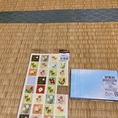 春夏秋冬　花のシール　& ネームカード6枚