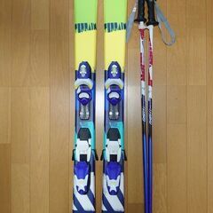 【3点セット】ほぼ新品ロシニョール140cmスキー板カラフル柄ジュニア