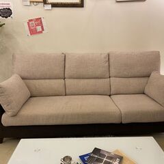 宇都宮でオシャレな家具を探すなら『オトワリバース！』ソファ 3.0Pソファ ファブリック ベージュ×ブラウン 東京インテリア購入品 中古品