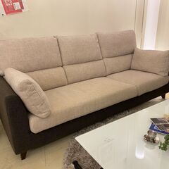 宇都宮でオシャレな家具を探すなら『オトワリバース！』ソファ 3.0Pソファ ファブリック ベージュ×ブラウン 東京インテリア購入品 中古品