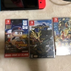 ニンテンドーSwitch、モニター、ホリコントローラー、カセット3種