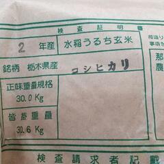 令和二年  栃木県産コシヒカリ(玄米)【値下げしました】