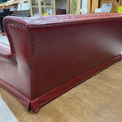 【愛品館 江戸川店】アンティーク調 本革 3人掛けソファ ID:156-018300-007