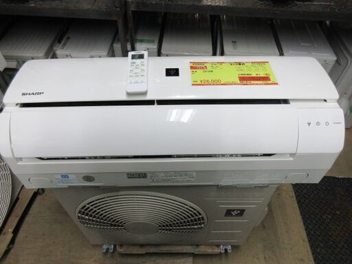 K03054　シャープ 　中古エアコン　主に6畳用　冷2.2kw／暖2.5kw