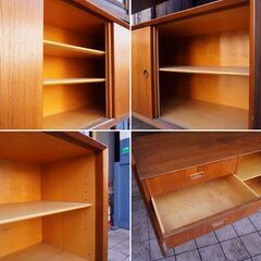 北欧デンマーク/Omann Jun社の Gunni Omann(グンニ・オマーン)デザイン Model.3 チーク材 サイドボードです。 存在感ありながら優しいフォルムのリビングボード。店舗什器にも♪CA119