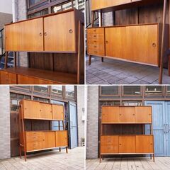 北欧デンマーク/Omann Jun社の Gunni Omann(グンニ・オマーン)デザイン Model.3 チーク材 サイドボードです。 存在感ありながら優しいフォルムのリビングボード。店舗什器にも♪CA119