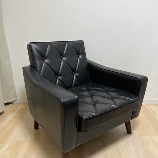 最終値引き カリモク60 ロビーチェア ブラック 椅子 ソファ - 福井県の家具