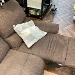 リユースショップBYREUSE配達・設置OK】3人掛けリクライニングソファー