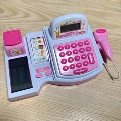 ☆子供用おもちゃ☆ レジスター レジ ピンク 計算機 電卓機能
