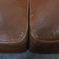 3人用本革ソファ (フィルン4革 BR/MBR）シンプル モダン おしゃれ  ブラウン NITORI  中古家具 店頭引取歓迎 R4990)