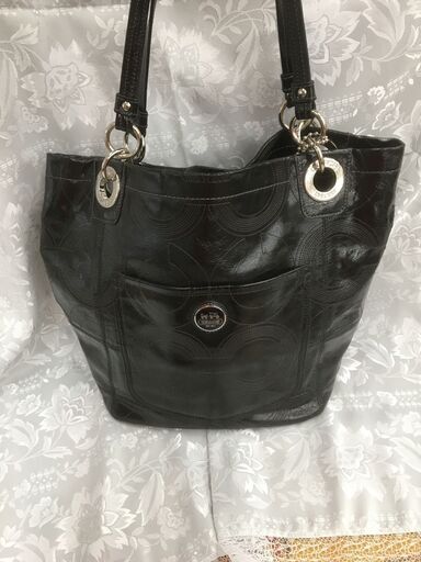 COACH/コーチ アレックス スティッチド パテント トート バッグ 14265