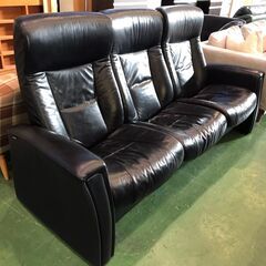 愛品館八千代店】Hjellegjerde イエリアーダ 3人掛総本革リクライナー  