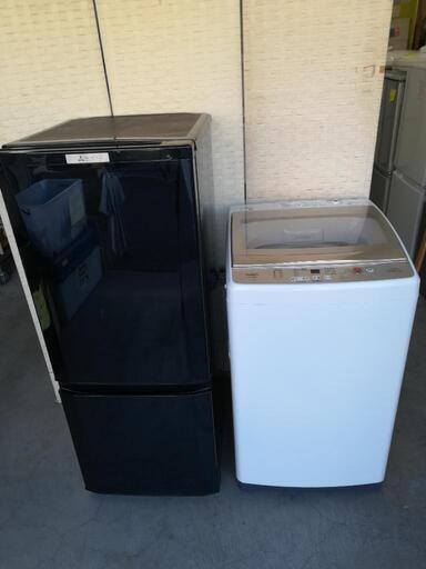 セット16⭐配送と設置は無料サービス⭐三菱冷蔵庫146L&アクア洗濯機７kgの画像