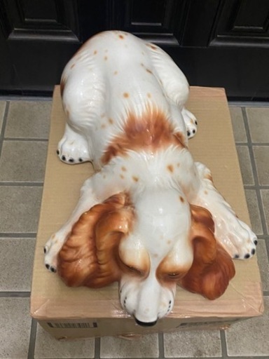 イタリア製　犬　置物　陶器　オブジェ　ガーデニング イタリア製 犬 置物 陶器 オブジェ ガーデニング